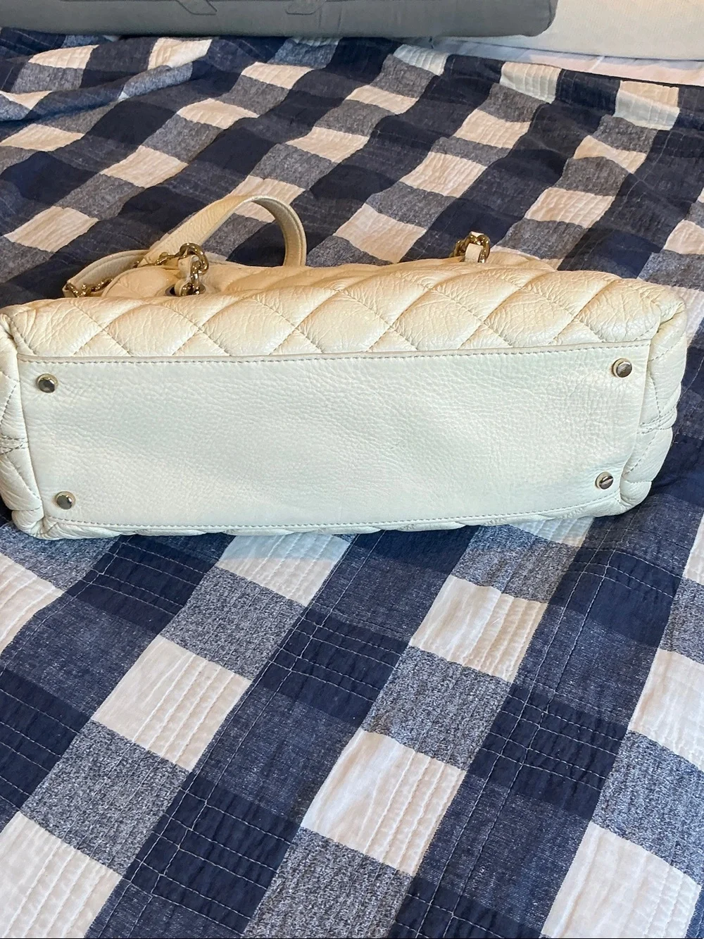 kate spade Quilted Cream Leather Chain-Handle Shoulder Bag